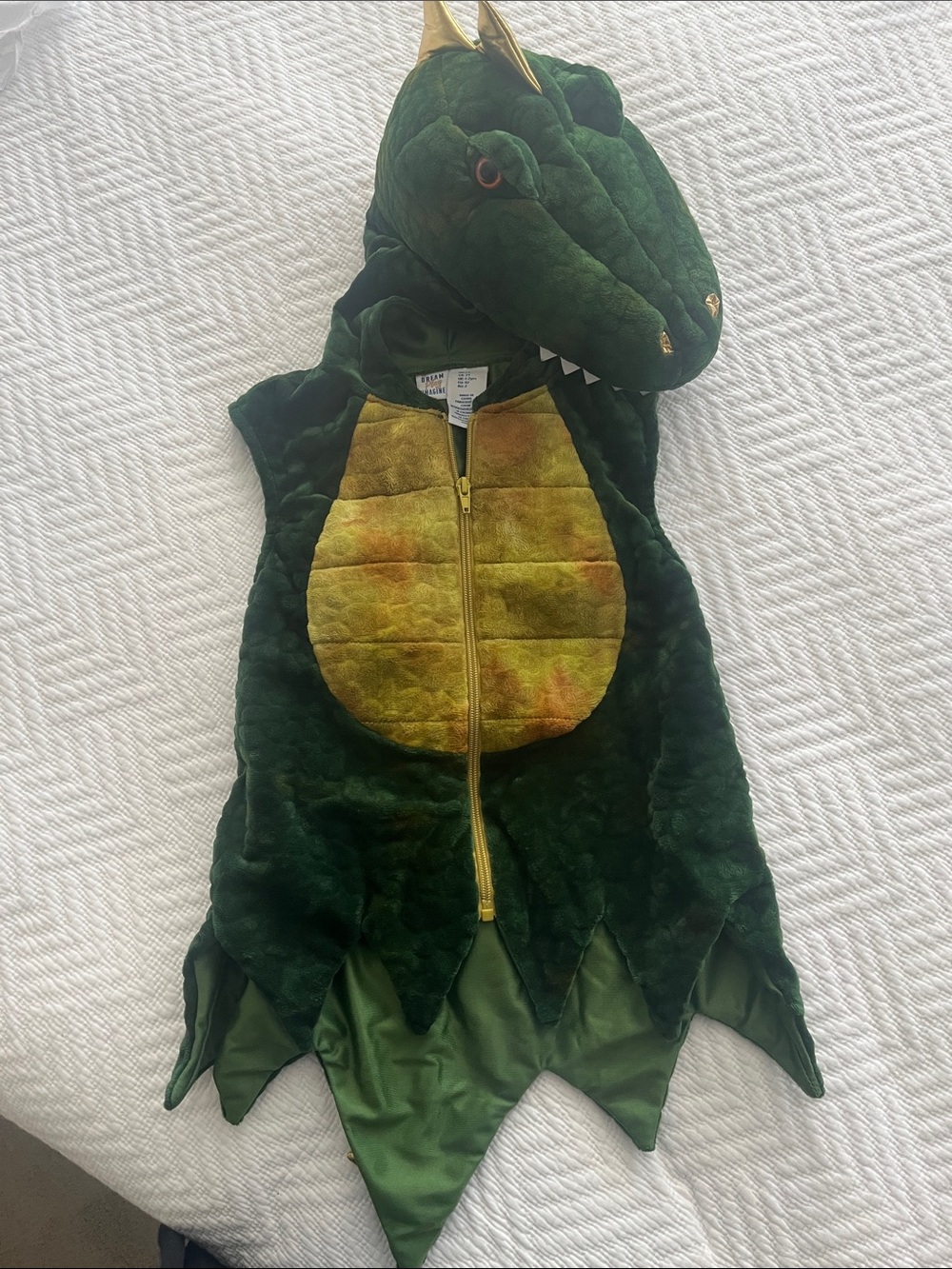 Green Dragon Kids Costume with Hood - Unbranded